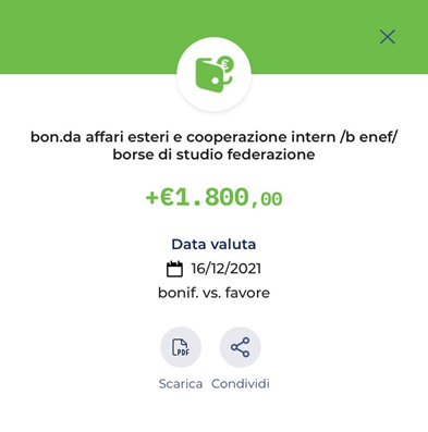 В середине декабря мне уже перечислили первый транш по стипендии MAECI — 1800 € за два месяца 2021 года: учеба в большинстве вузов Италии начинается с конца октября, а ноябрь — первый полный учебный месяц, но в Боккони пары стартуют в сентябре