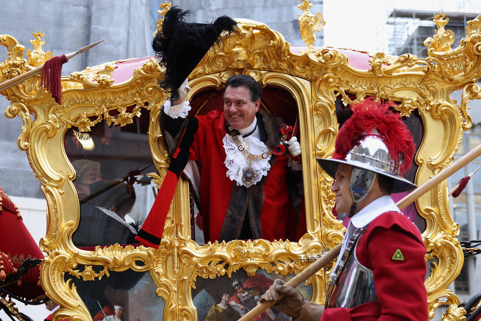 693-й лорд⁠-⁠мэр Сити Винсент Кивини на параде в 2021. Источник: Hollie Adams / Getty Images