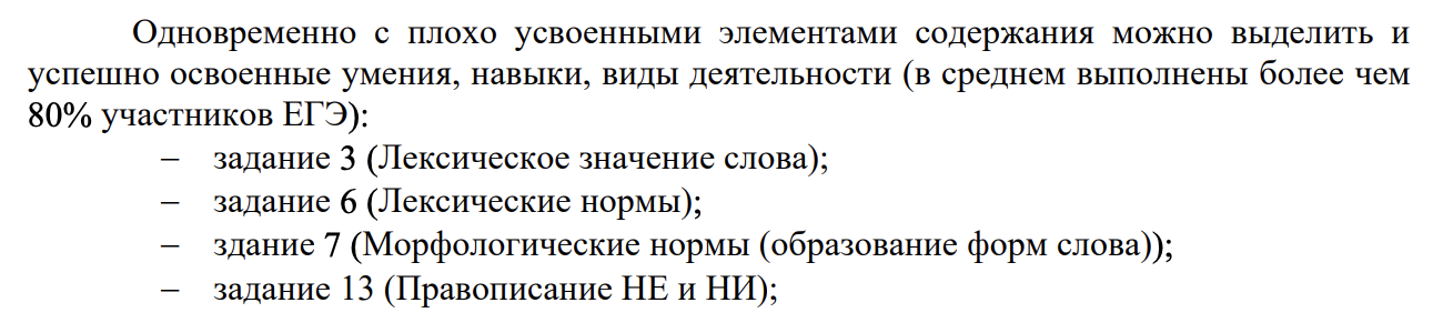 А с заданиями на морфологические нормы чаще всего справляются легко. Источник: doc.fipi.ru