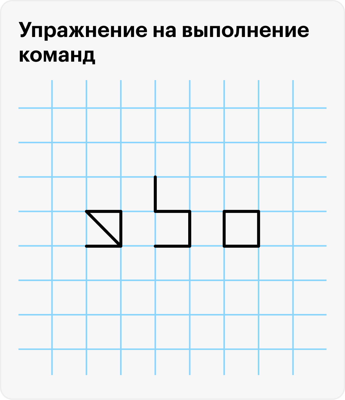 Рисунок слева — то, что должно получиться, но многие ребята рисуют так, как показано на двух рисунках справа. Это происходит из-за того, что они невнимательно слушают команды учителя или не знают термина «противоположный»