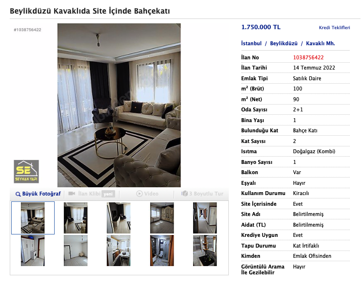 Квартира в Стамбуле, район Каваклы — спокойный район в европейской части, где много новостроек