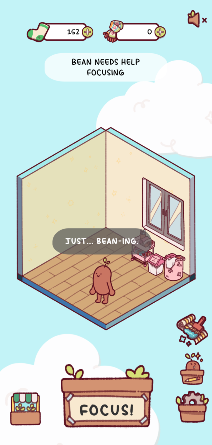 Я начала обставлять комнату Bean
