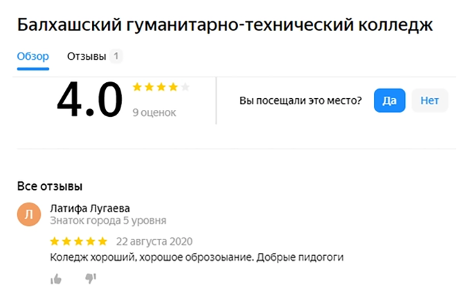 Старый отзыв, который уже удалили, но он остался в сети