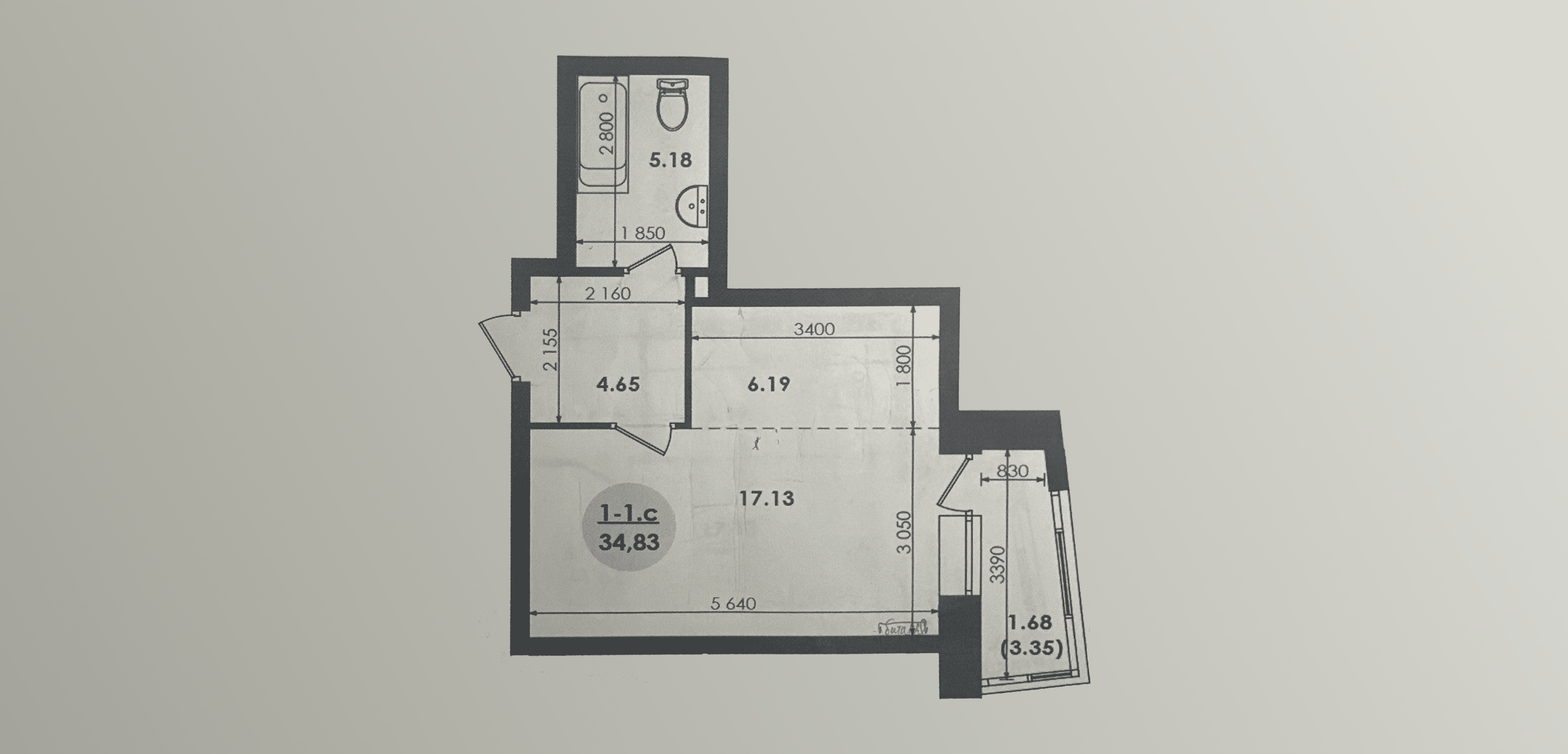 Вопрос о ремонте: как обустроить темную студию 34 м²?