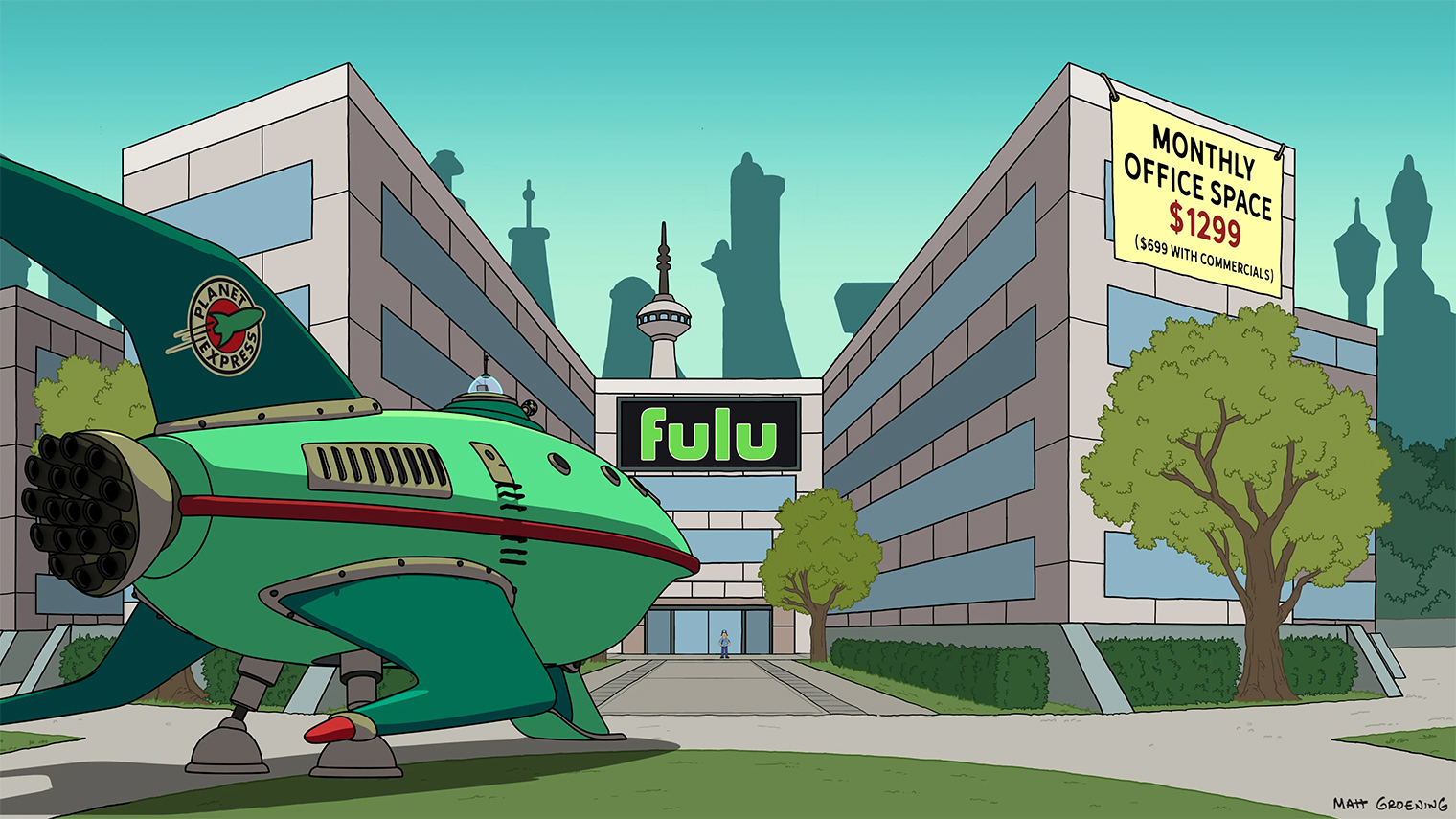 В мире «Футурамы» существует аналог сервиса Hulu — он называется Fulu. Источник: Hulu