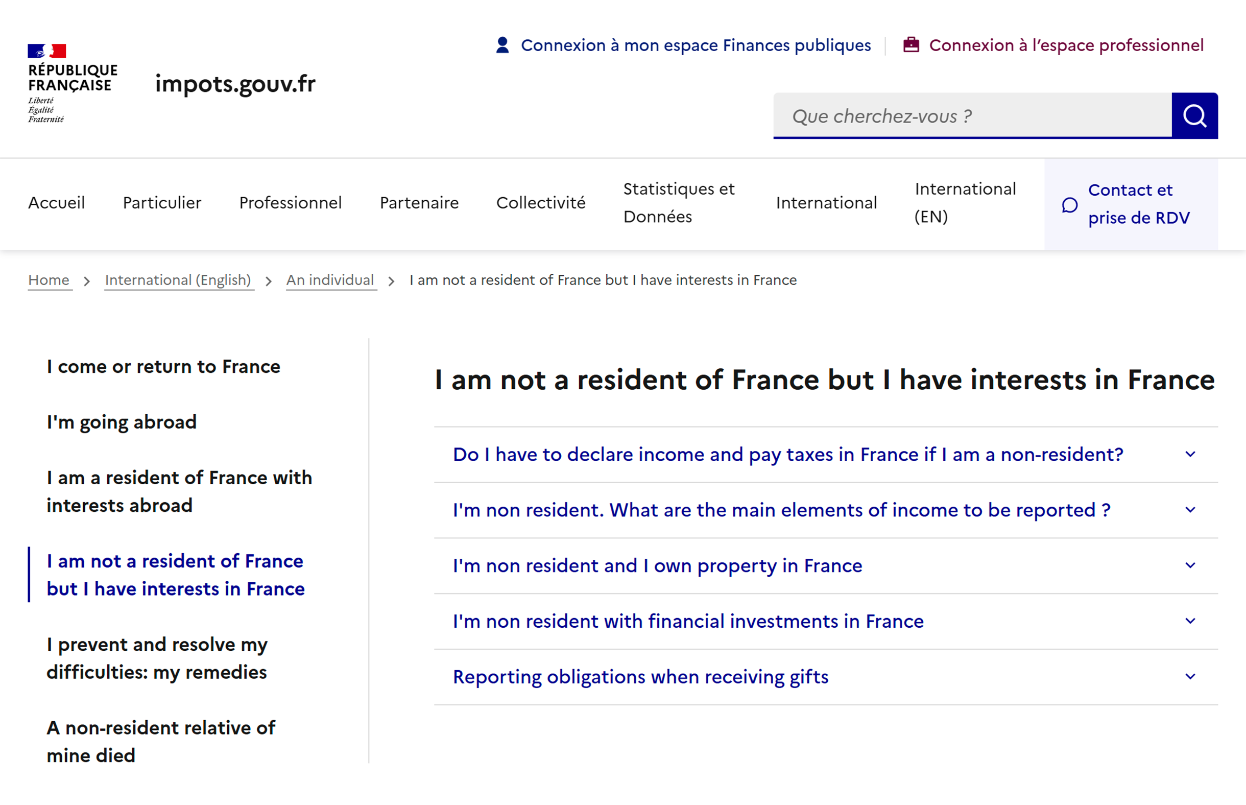 На сайте налоговой службы есть специальная страница для нерезидентов Франции, на которой объясняют правила декларирования доходов и уплаты налогов для иностранцев. © impots.gouv.fr