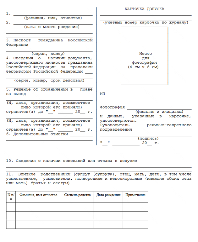 Так выглядит карточка по форме 1