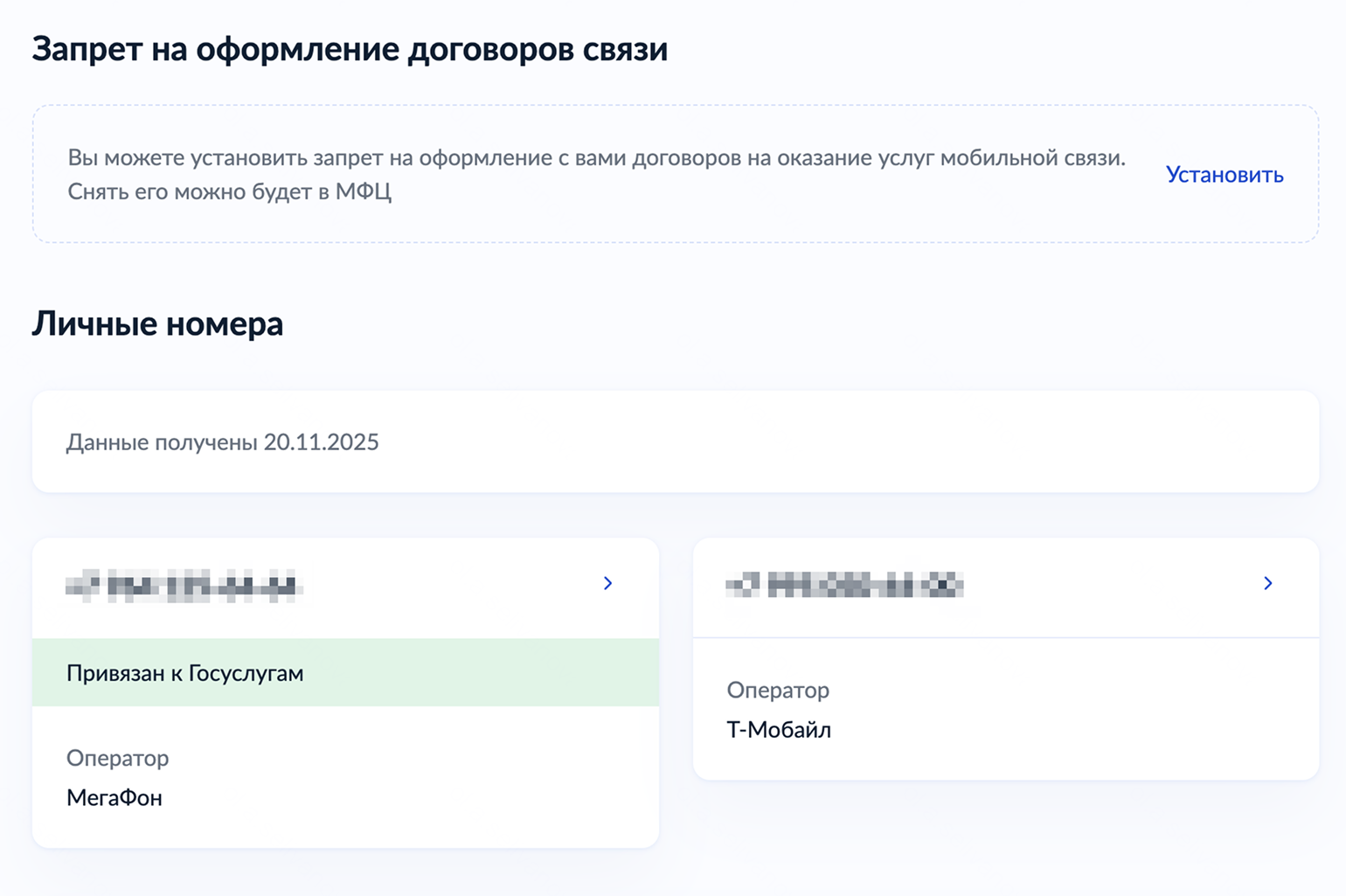 В профиле отображаются все активные номера. Новый номер появится в разделе в течение 24 часов с момента оформления сим-карты
