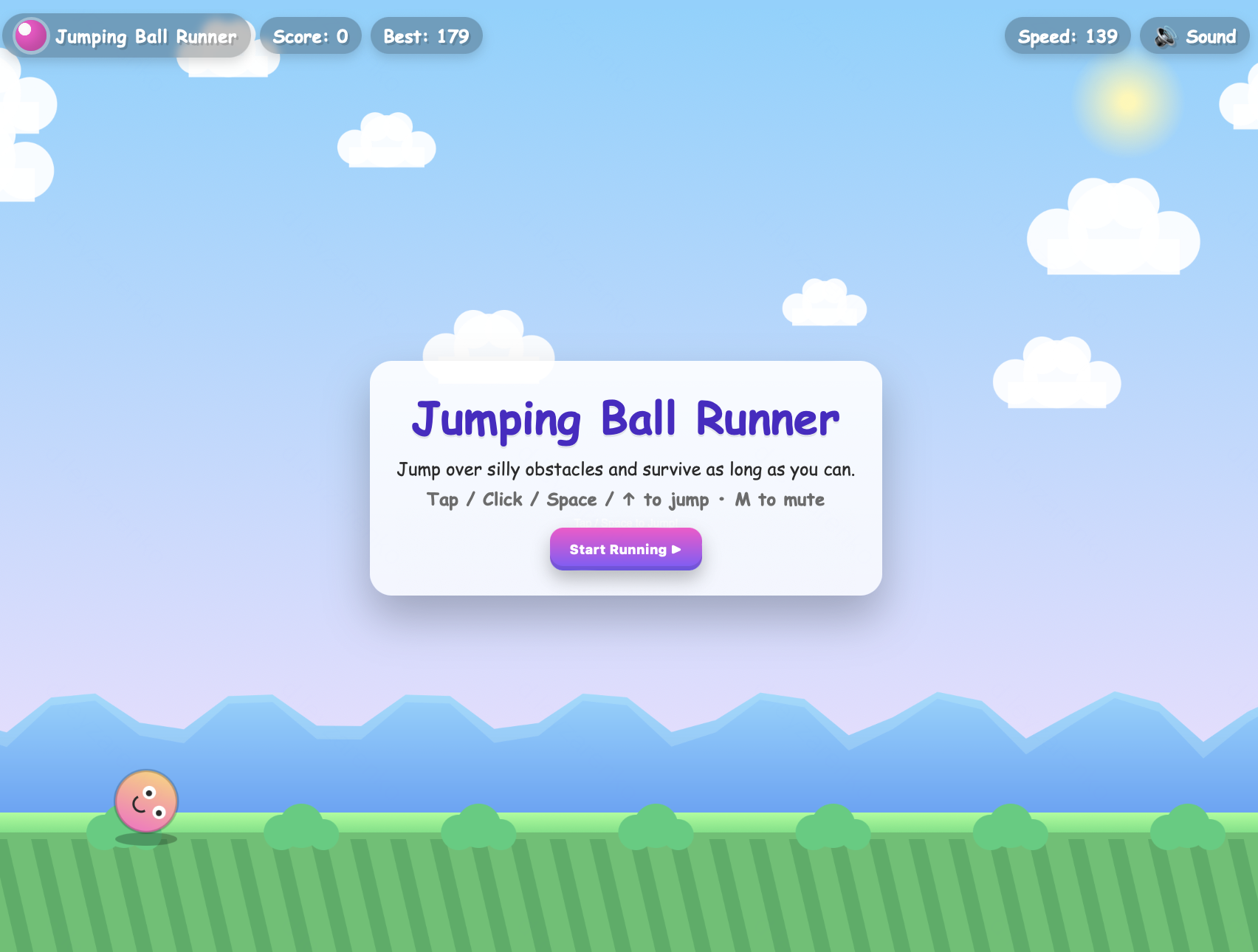 Браузерная игра про прыгающий мячик. Источник: OpenAI