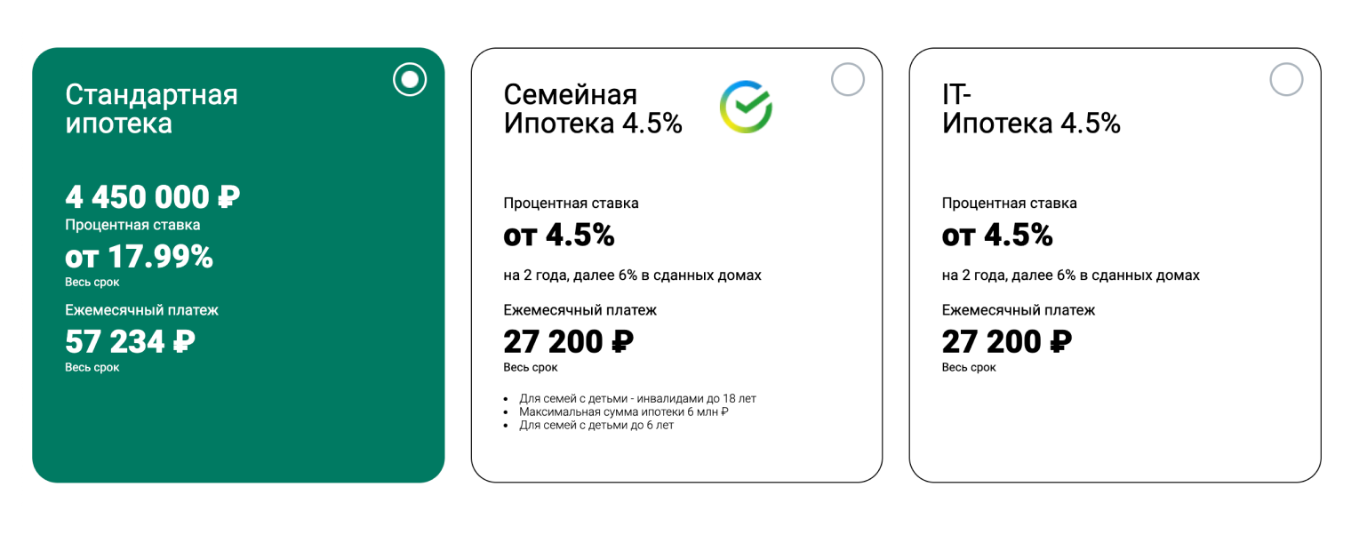 Вот пример такого предложения — по семейной ипотеке застройщик предлагает 4,5%, но только в первые два года