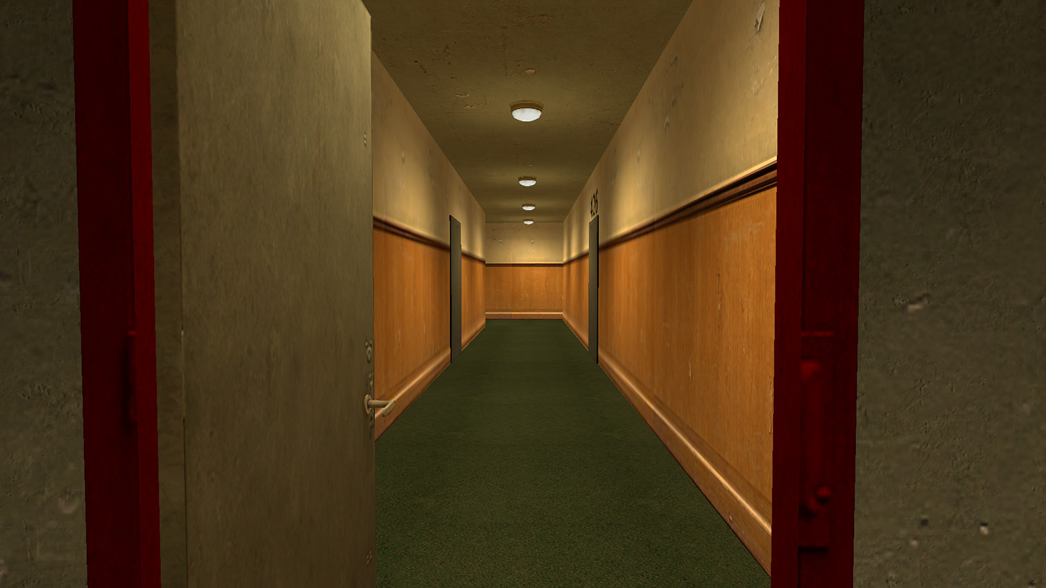 Каждое новое прохождение начинается в этом коридоре. Кадр: Cakebread
