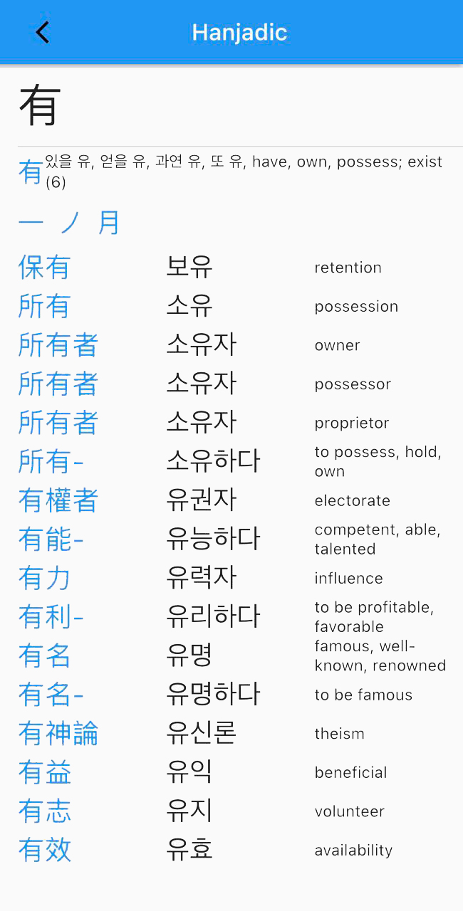Как расширять словарный запас: если ввести китайский иероглиф, приложение покажет однокоренные слова