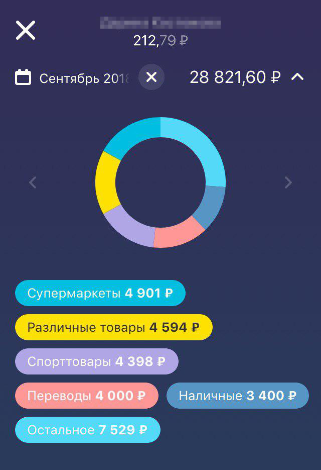 Мои дети пользуются Джуниор, поэтому мне нетрудно посмотреть, сколько они потратили в 2018/19 учебном году на чипсы и газировку. Кстати, наличные — это, вероятно, тоже расходы на еду и всякие модные в школе мелочи