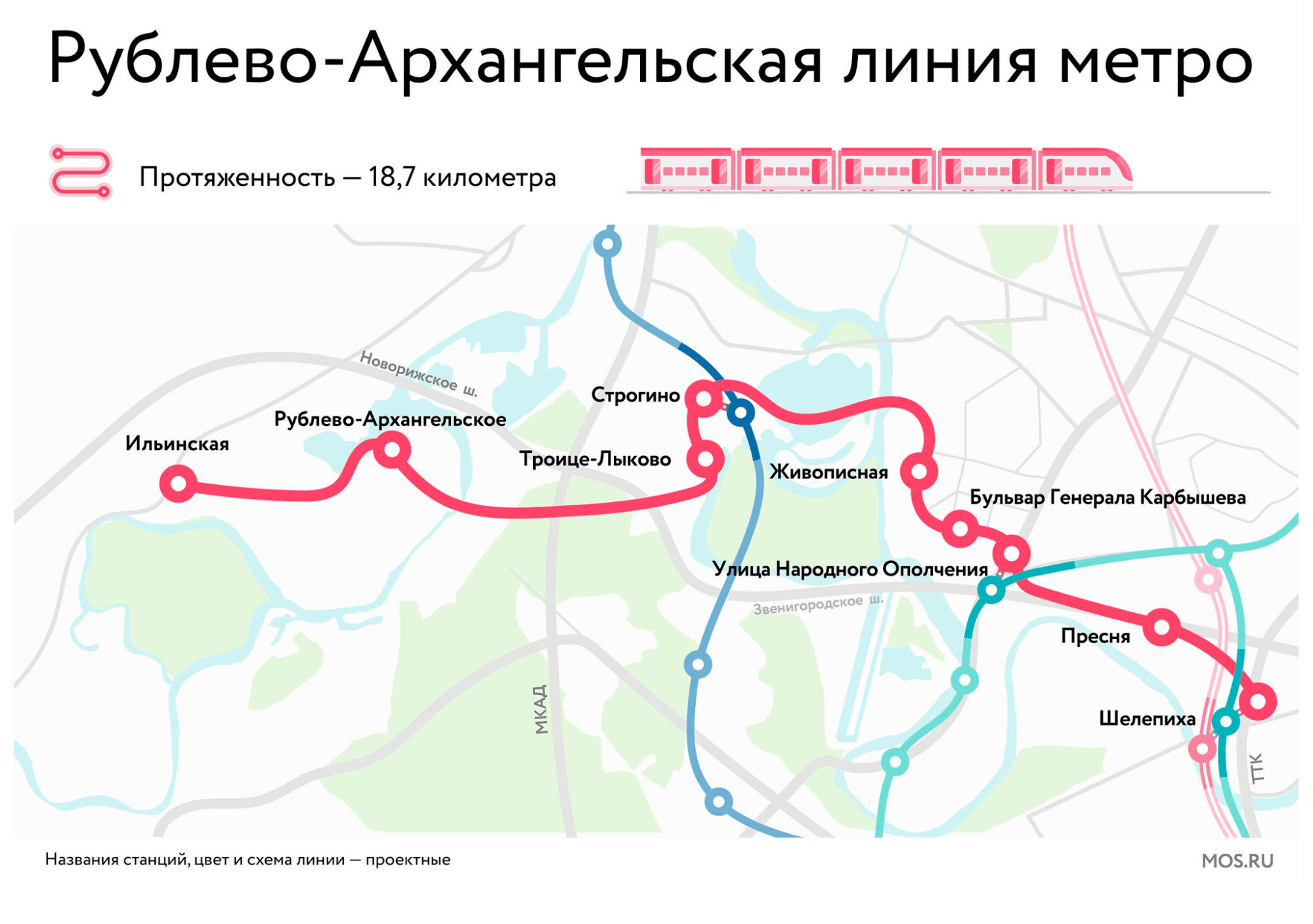 По Рублевско-Архангельской линии можно будет добраться без пересадок только до ТТК. Зато ее станции будут рядом с моим домом. Источник: «Мос-ру»