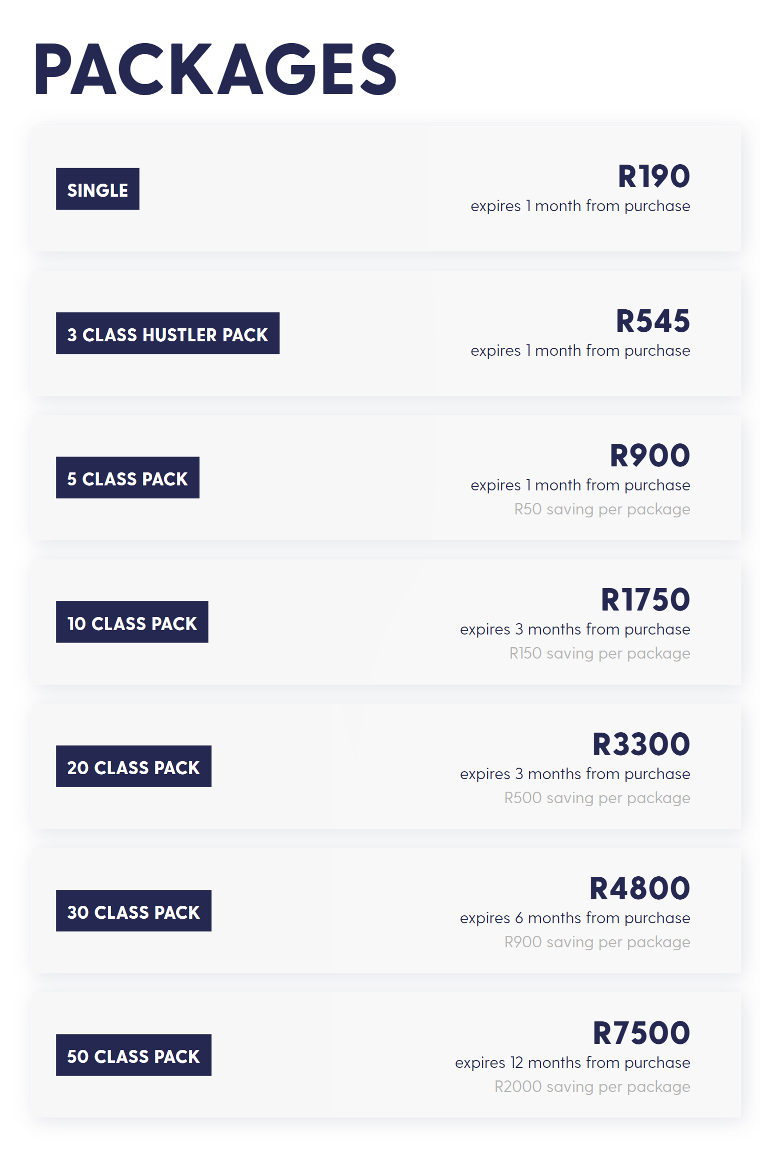 Цены на сайклинг в кейптаунской студии Hustle & Heart указаны в южноафриканских рэндах. В переводе на рубли получается почти так же, как в московской сети Velobeat. Источник: hustleandheartcyclingstudio.co.za