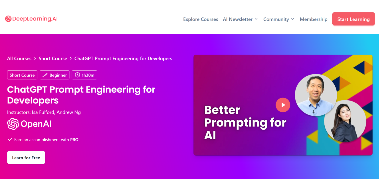 Программу разрабатывали вместе с OpenAI — компанией, создавшей ChatGPT. © deeplearning.ai
