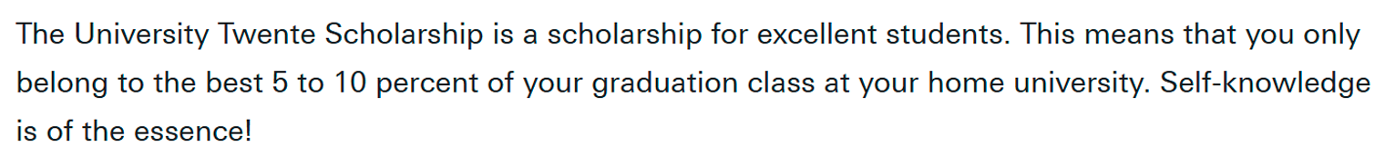 Чтобы претендовать на стипендию нидерландского университета Твенте, нужно быть в топ-5 или топ-10 выпуска