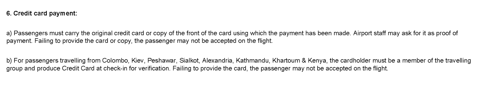 Требование показать банковскую карту при регистрации на рейс в аэропорту я увидел в приложении к маршрутной квитанции Air Arabia. Но на ее рейсе из Ташкента в Каир у меня карточку не спросили