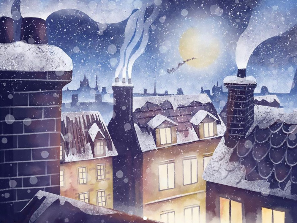 Вид на крыши тоже может вызывать предчувствие новогоднего чуда. Источник: mariasummer.art / Instagram