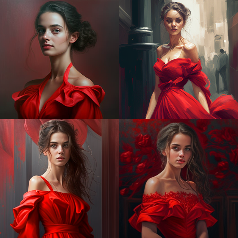 Красивая девушка в красном платье