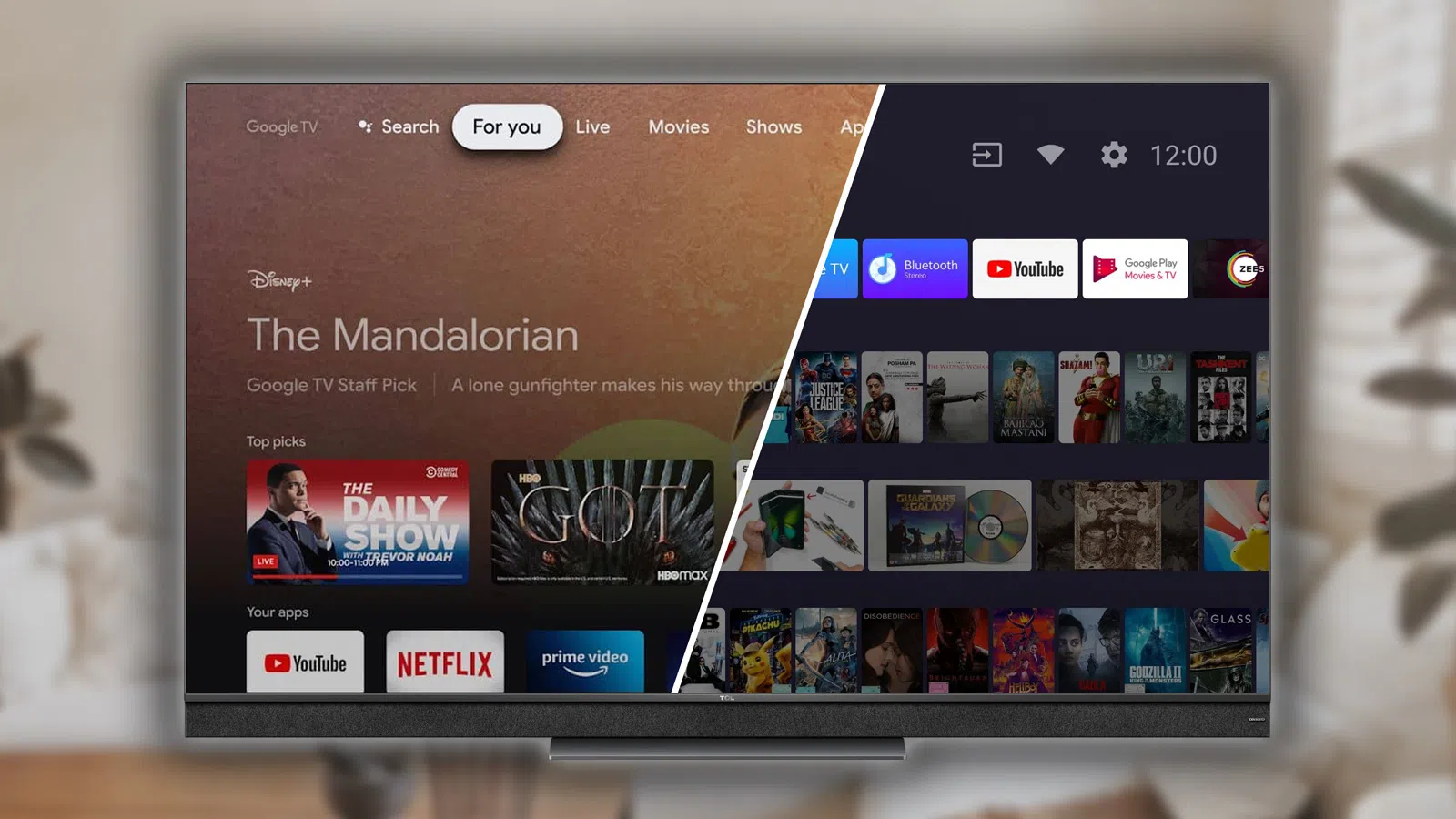 В Google TV добавили детские учетные записи и обновили дизайн домашнего. В остальном отличий от Android TV нет. © tcl.com