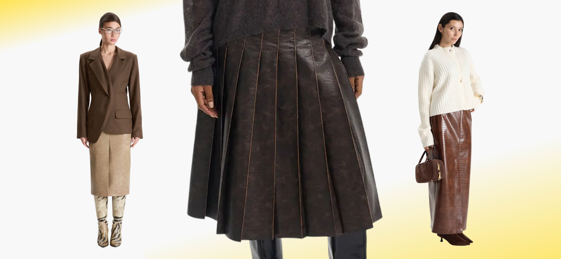 С чем носить кожаную юбку: четыре базовые схемы
