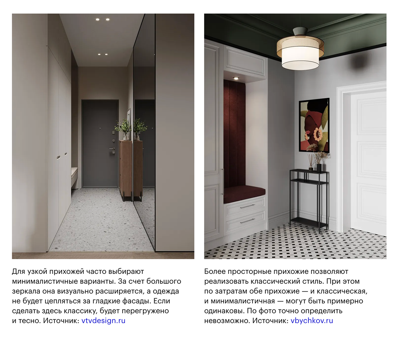 Так выглядит галерея с фотографиями от дизайнеров в статье о дизайне прихожей. Ее прочитали 36 тысяч человек