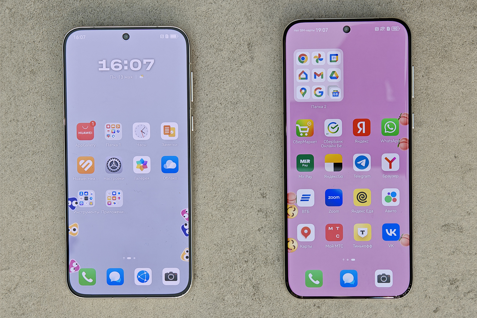 Слева — Huawei Pura 70, справа — Pura 70 Pro