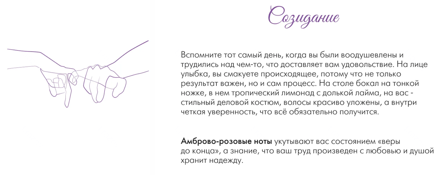 На своем сайте я разместила описание каждого аромата