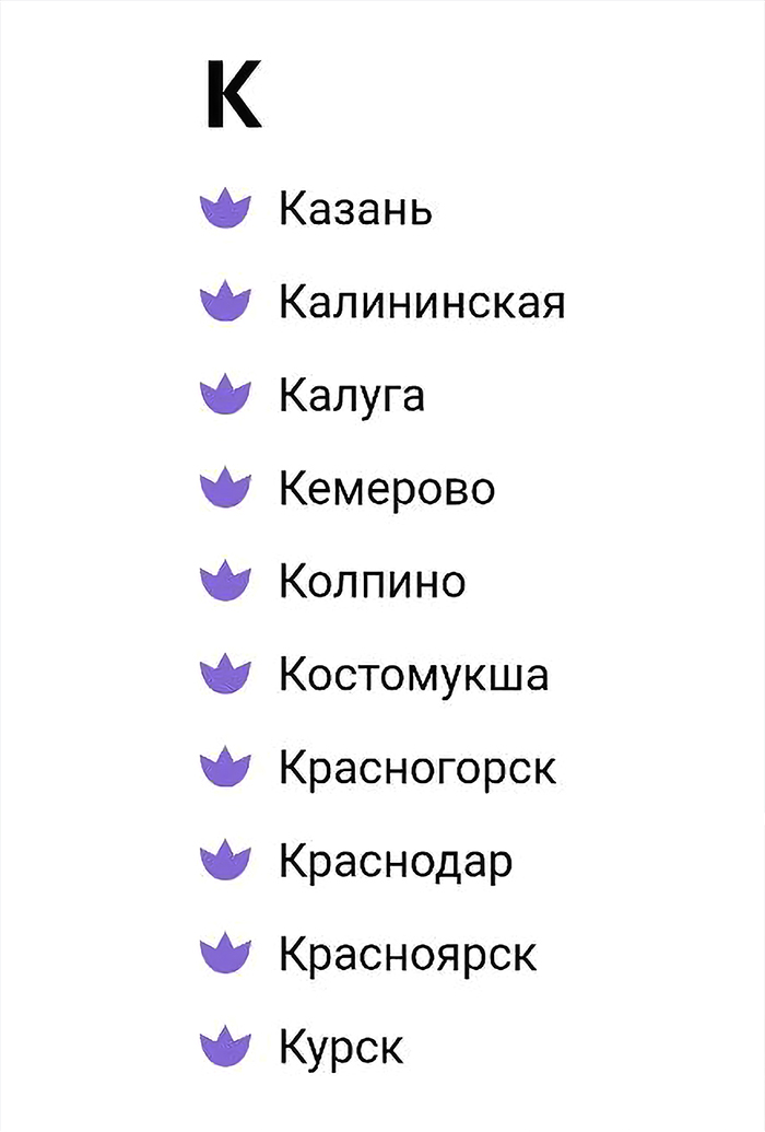 Я специально проверила, есть ли кружок партнера из Кирова в списке городов