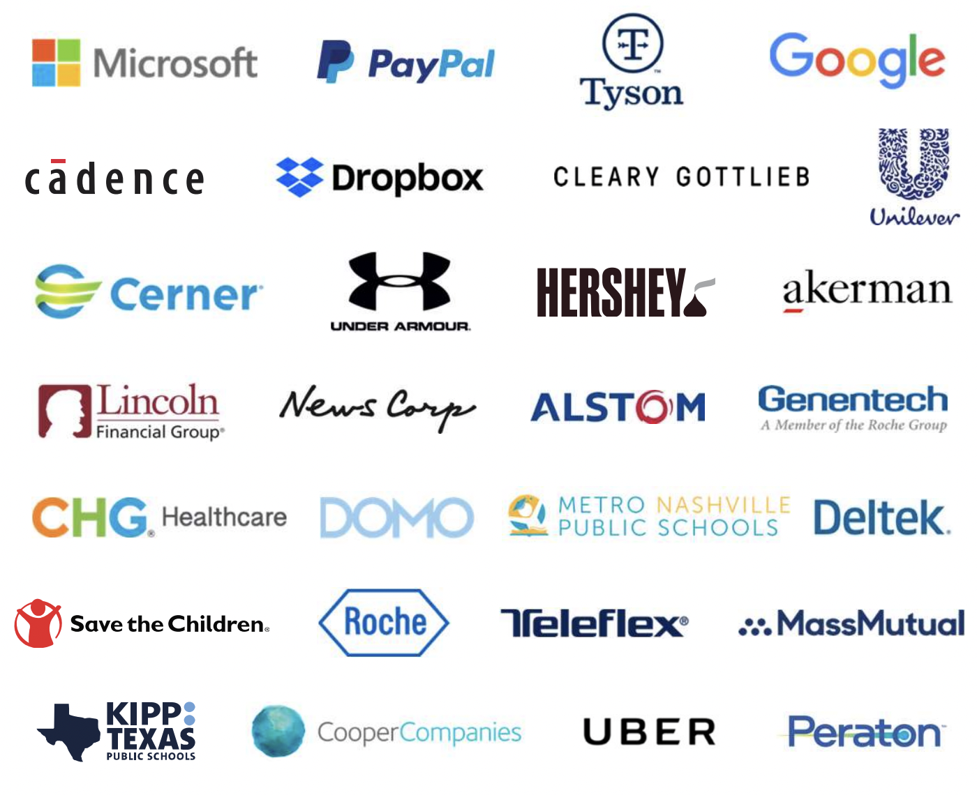 Логотипы корпоративных клиентов компании. Источник: презентация Progyny, слайд 19