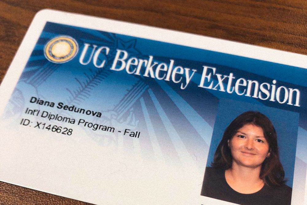 Моя карточка студента UC Berkeley Extension
