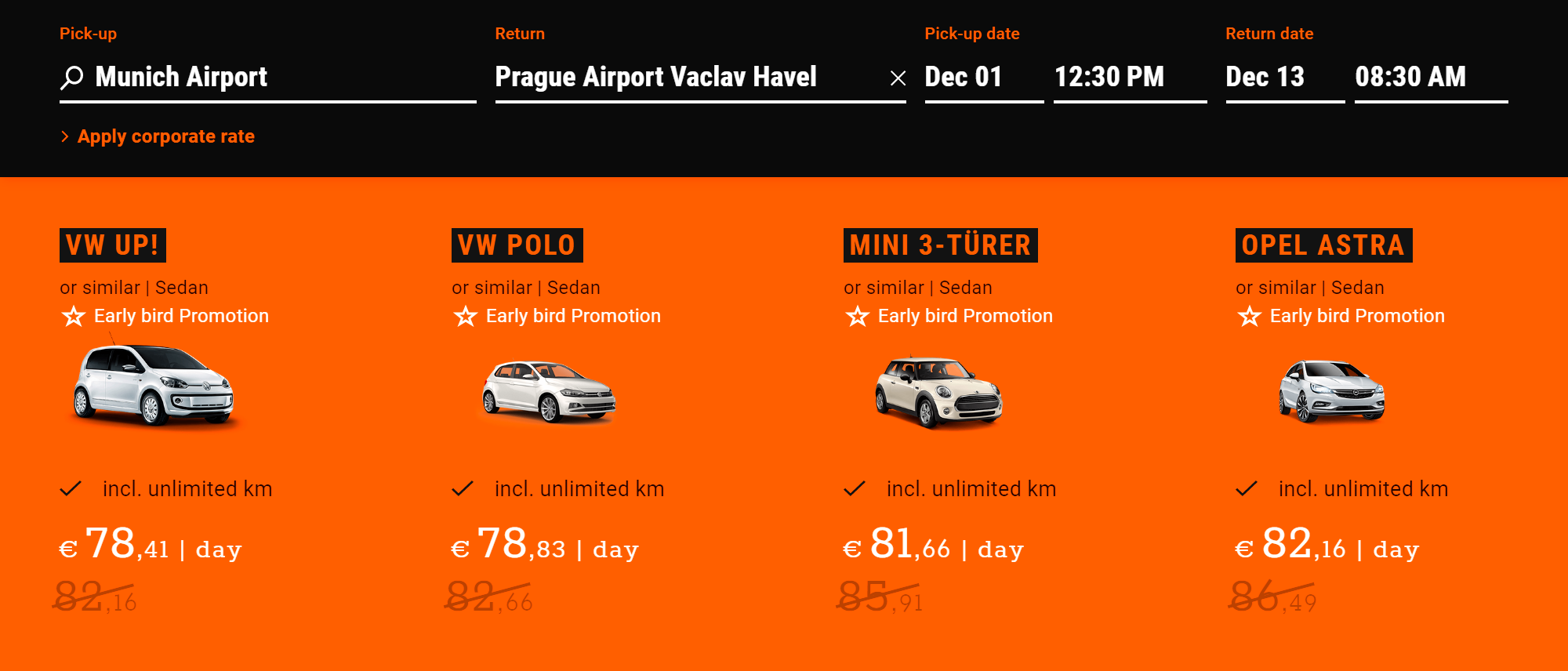 Иногда вернуть авто можно даже в другой стране. Но стоить это может очень дорого. Например, в «Сиксте» Фольксваген Поло можно взять в Мюнхене и вернуть в Праге за 78,8 € (6132 ₽) в день