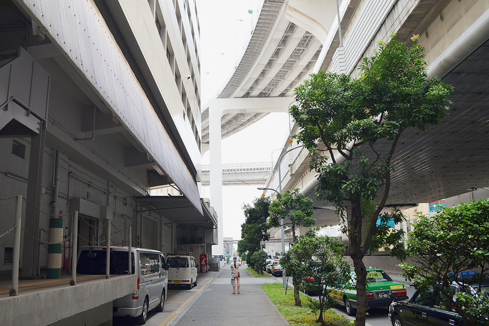 Обычная токийская улица, а над ней — еще три уровня автострады