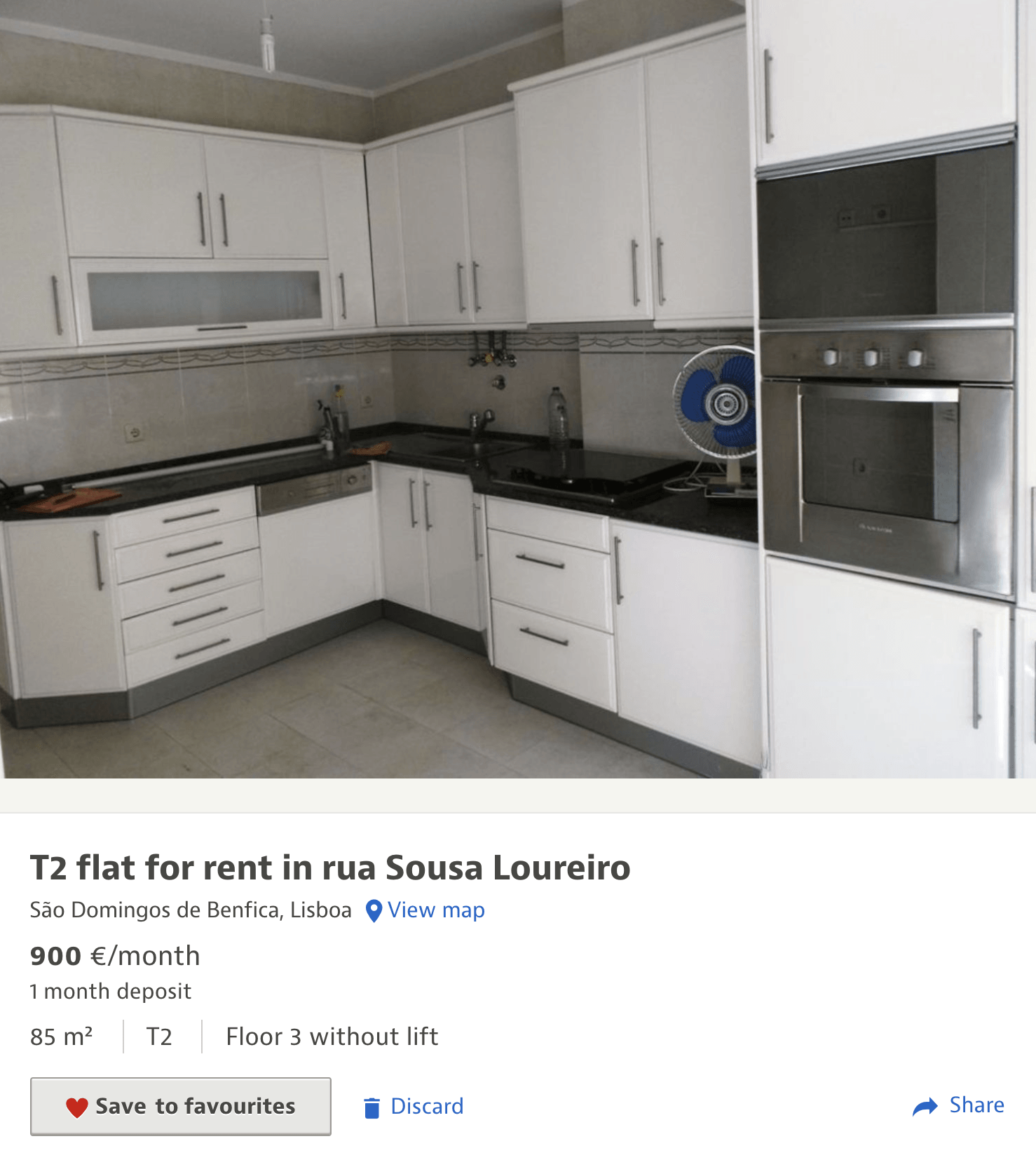 Квартира с кухней, но без мебели, сдается за 900 € (64 636 ₽)