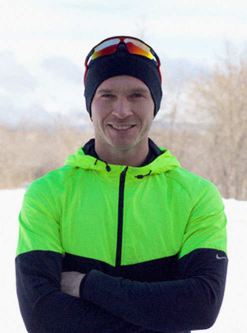 Андрей во время зимней пробежки в Магнитогорске