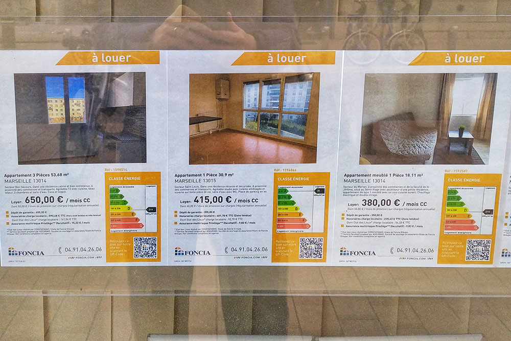 Вот конкретные примеры: указана цена в месяц, район, площадь квартиры, класс энергоэффективности