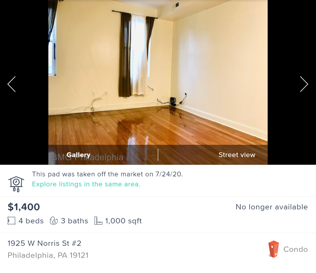 Такая квартира без мебели стоит 1400 $ в месяц