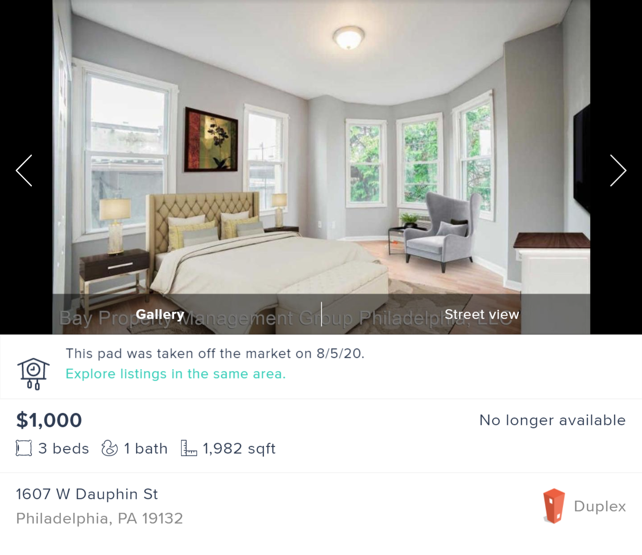 Небольшая квартира с мебелью в Западной Филадельфии обойдется в 1000 $ в месяц