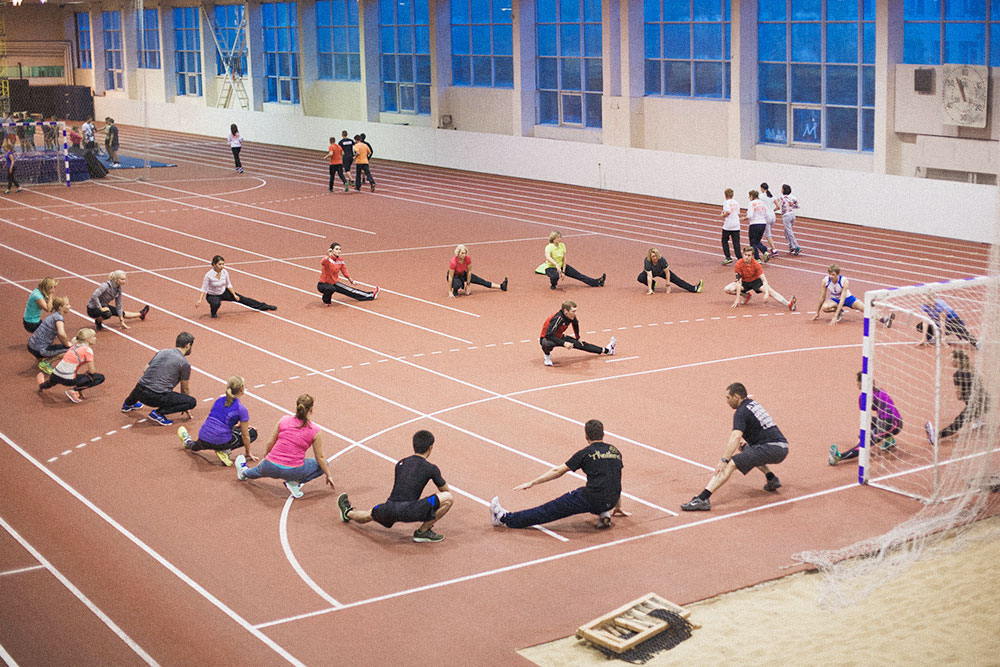 Тренировка в Екатеринбурге в крытом манеже зимой