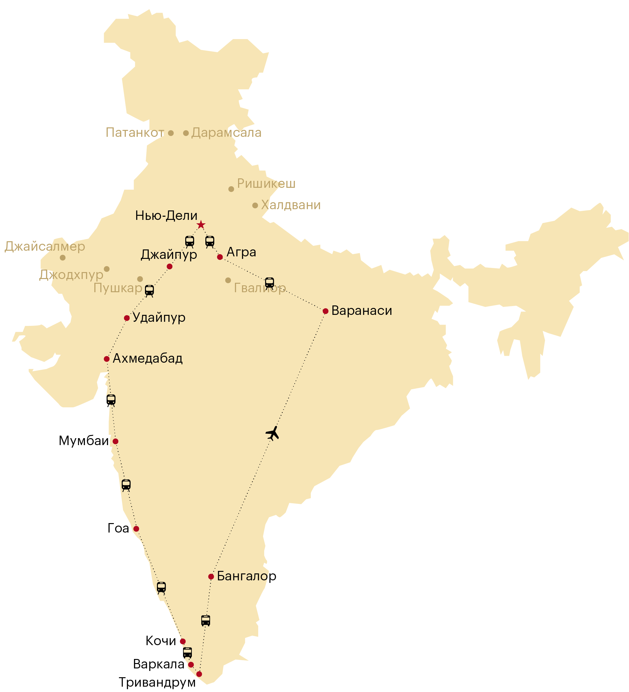 Наши маршруты по Индии в 2017 и 2018 годах