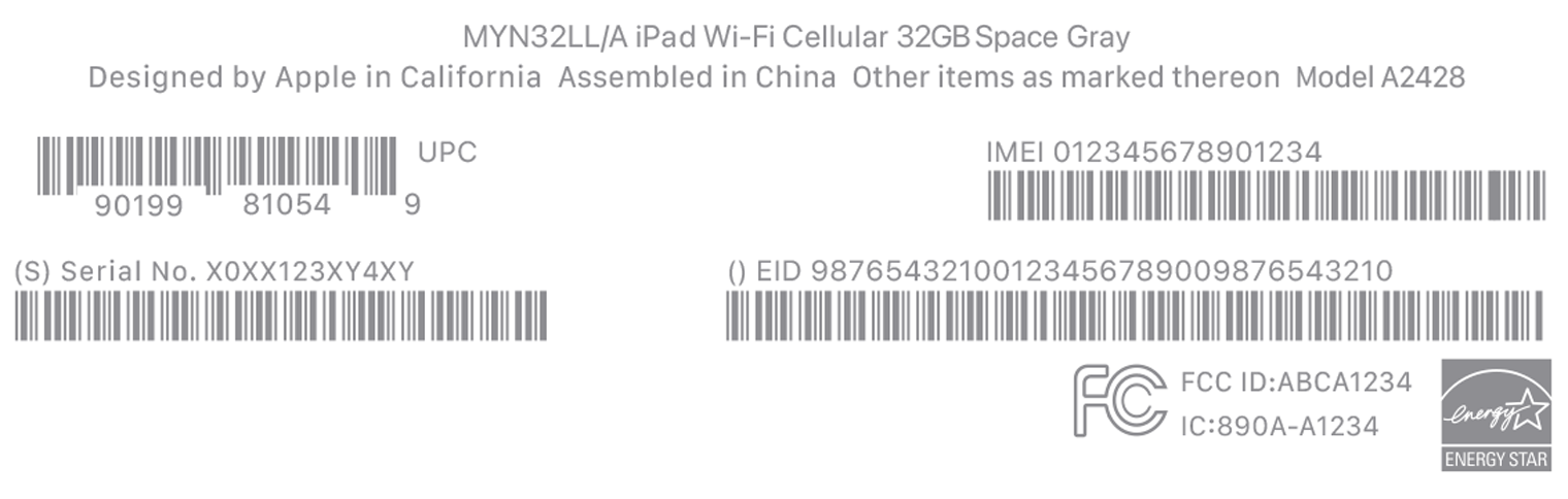 IMEI на коробке обычно указан рядом с серийным номером и также доступен в виде штрихкода. Источник: support.apple.com