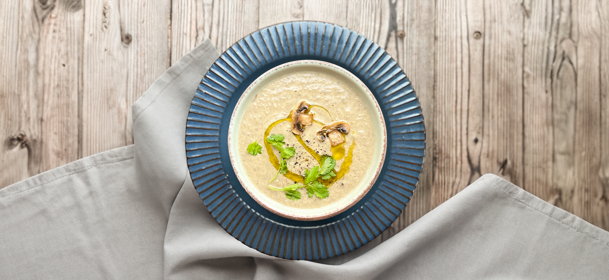 Рецепт нежного грибного супа-пюре со сливками