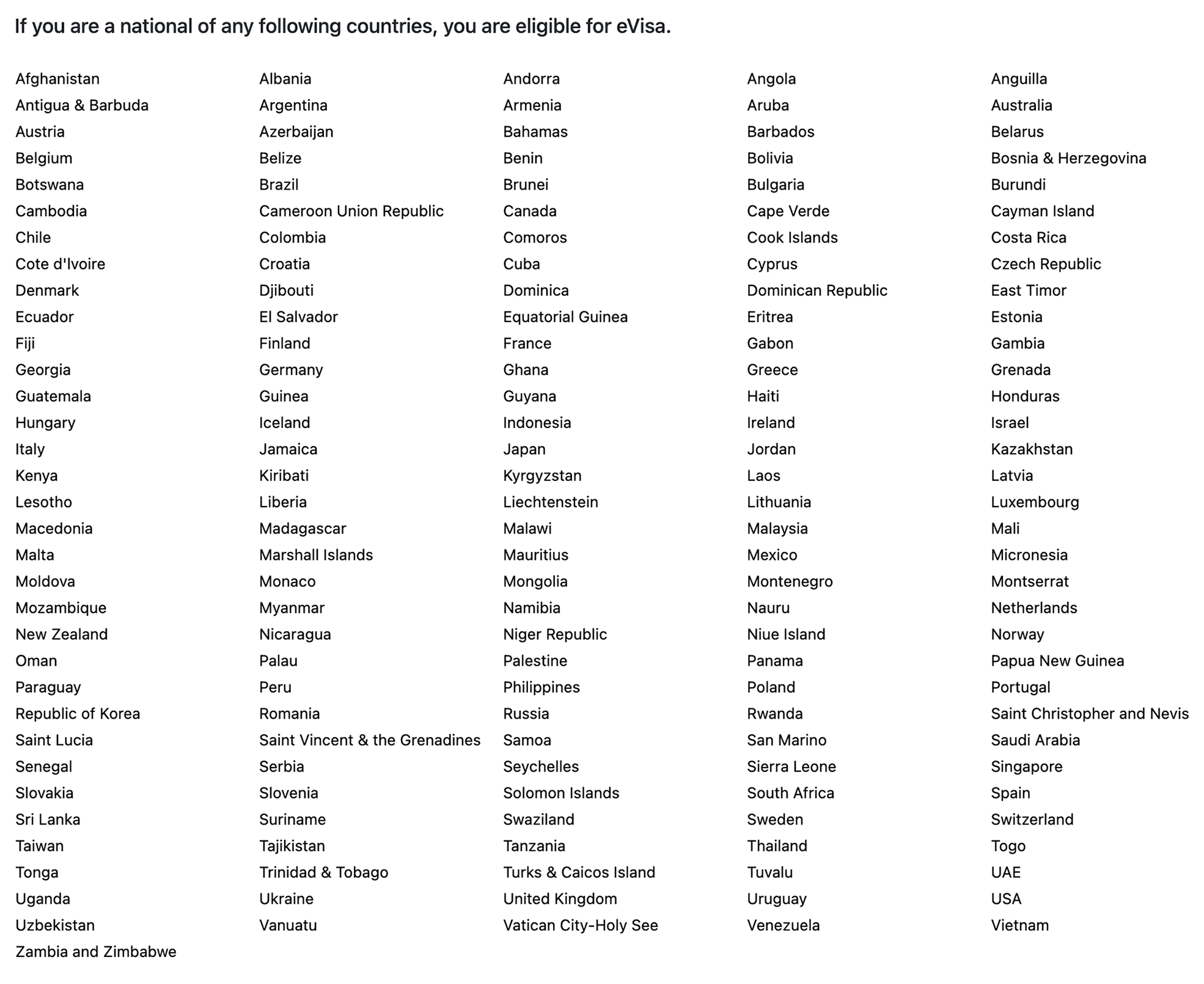 Россия входит в список стран, гражданам которых доступна eVisa. Источник: indianvisaonline.gov.in