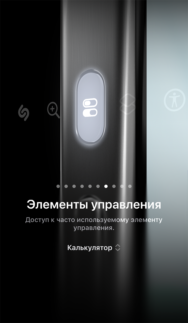 Если выбрать раздел «Элементы управления», можно назначить любую кнопку из Пункта управления