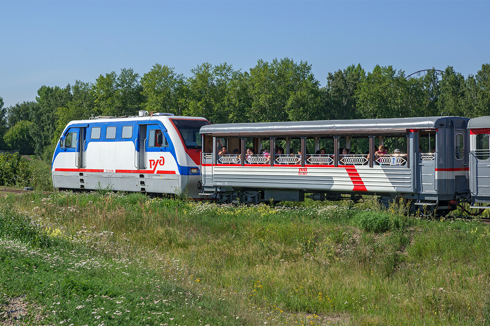 Вот так выглядит поезд на детской железной дороге. Фотография: Aleksandr Riutin / Shutterstock