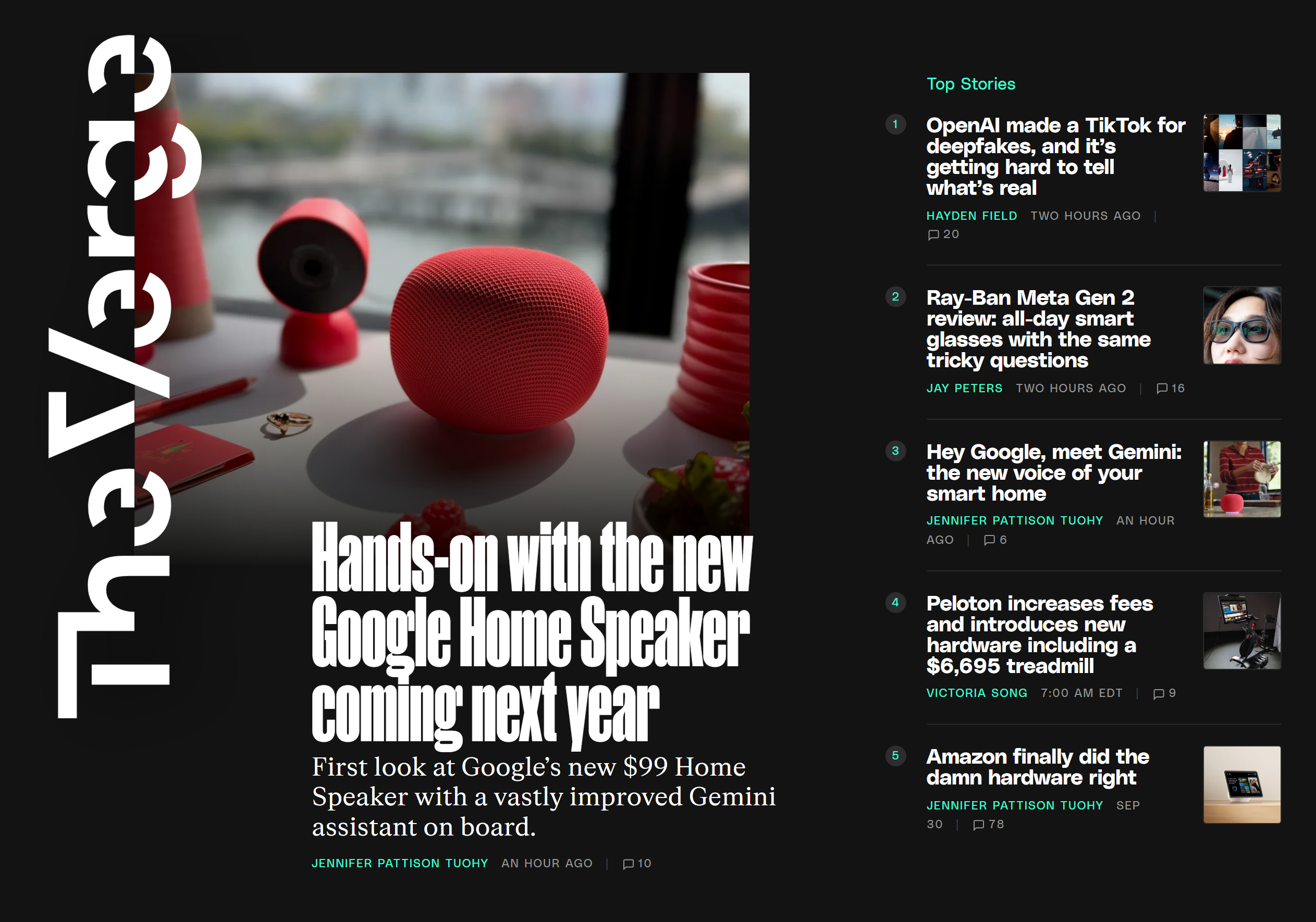 На главной странице издания — подборка самых читаемых материалов. Источник: theverge.com