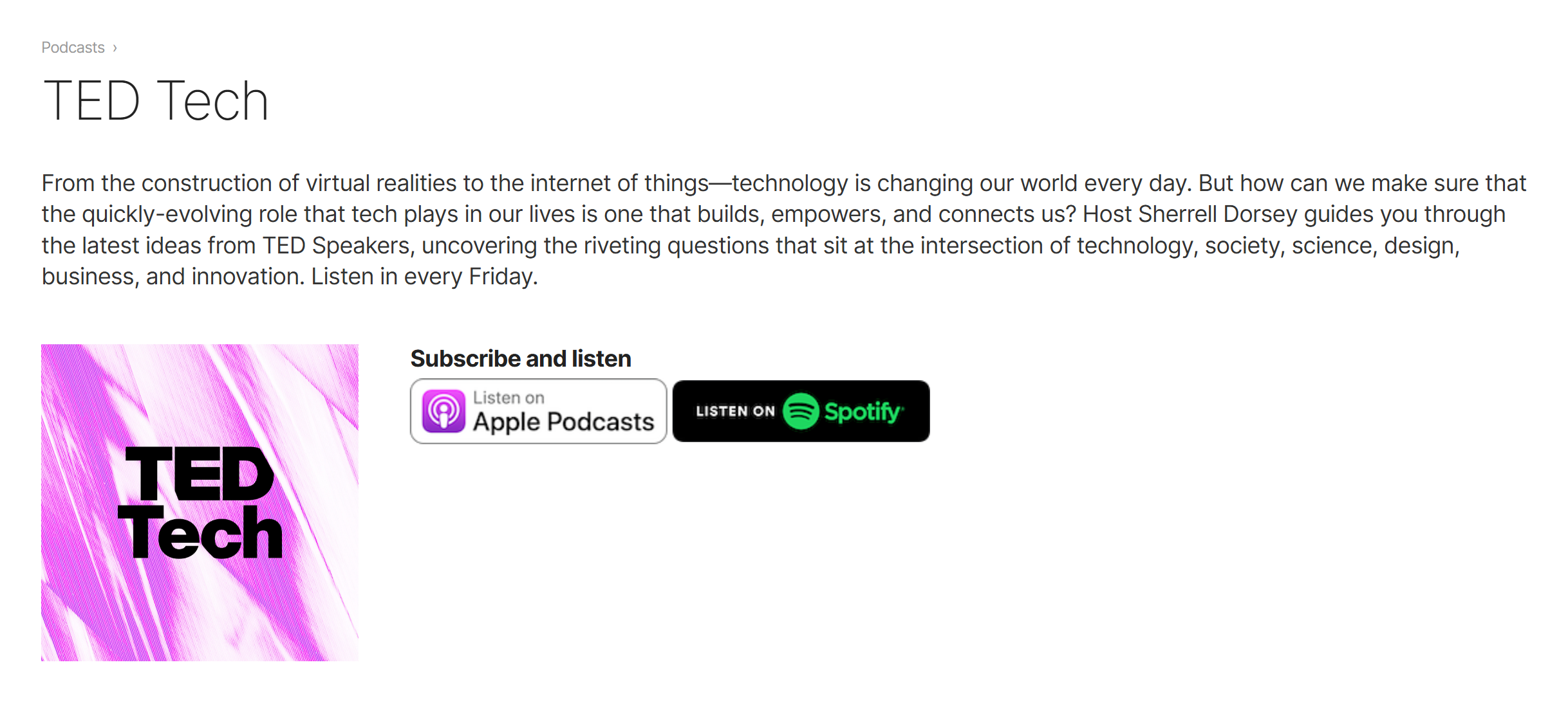 Новые выпуски выходят каждую пятницу. Источник: ted.com