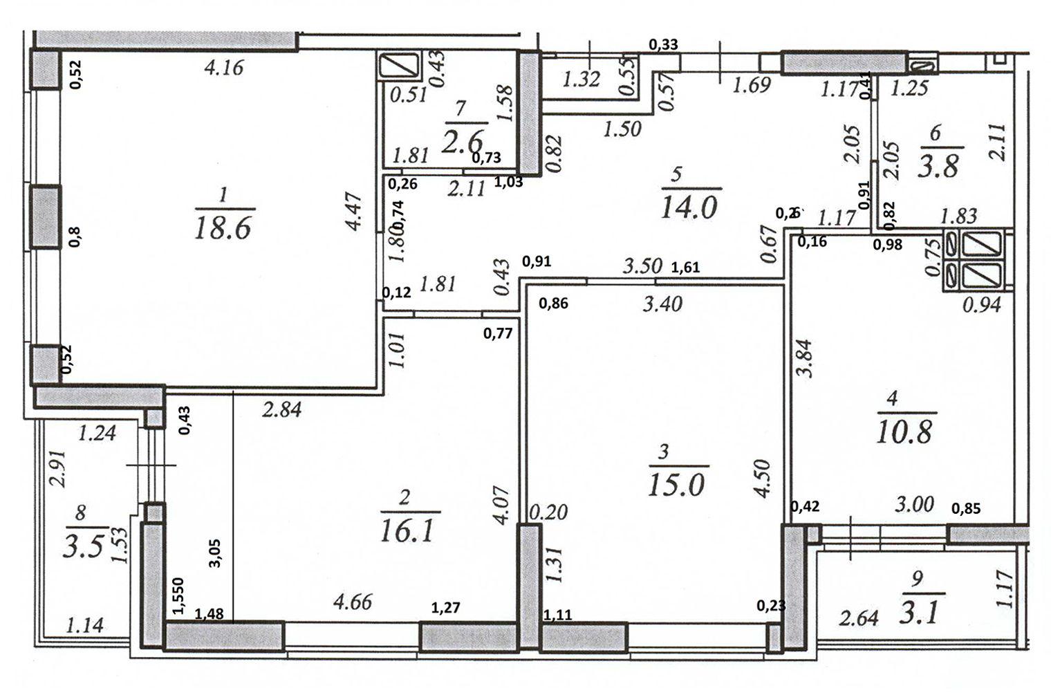 План квартиры с размерами