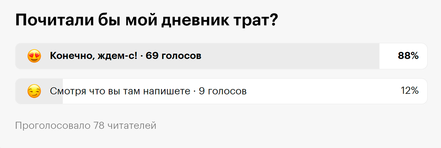 Голосуйте под заявками на дневники трат. Ваши голоса важны